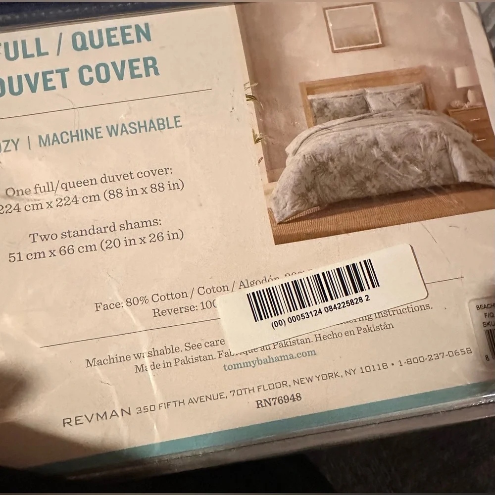 Tommy Bahama Beachway Blooms Reversible Grey Duvet Cover Set Queen